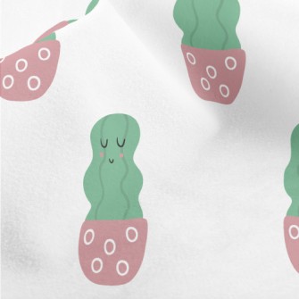 Calm Smiling Cactus Micro Fleece