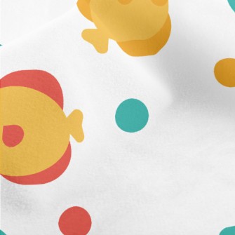 Cartoon Colorful Tropical Fish Micro Fleece