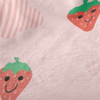 Hand Drawn Strawberry And Clou Minky