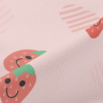 Hand Drawn Strawberry And Clou Piqué