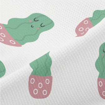 Calm Smiling Cactus Piqué