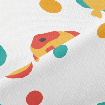 Cartoon Colorful Tropical Fish Piqué