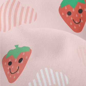 Hand Drawn Strawberry And Clou Lightweight Performance Linen