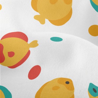 Cartoon Colorful Tropical Fish Lightweight Performance Linen