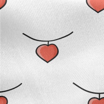 Cartoon Heart Necklace Jersey Backed Fleece