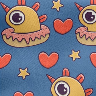 Cute Monster Donut Jersey Backed Fleece