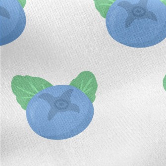 Fresh Hand Drawn Blueberries Jersey Backed Fleece