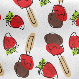 Strawberry Chocolate Popsicles Jersey Backed Fleece