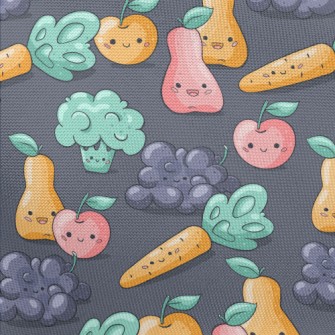 Happy Cartoon Fruits And Veget Pongee