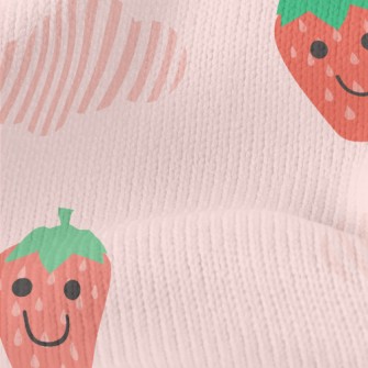 Hand Drawn Strawberry And Clou Stretch Jersey