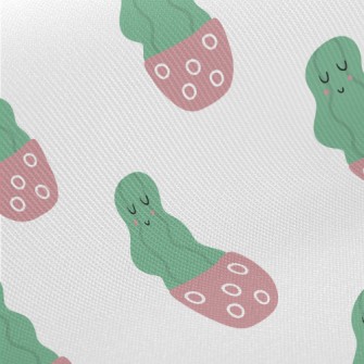 Calm Smiling Cactus Midweight Cotton Poplin