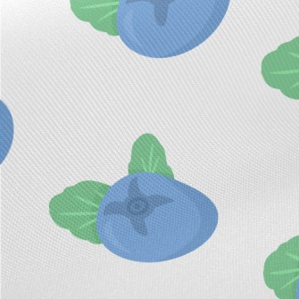 Fresh Hand Drawn Blueberries Midweight Cotton Poplin