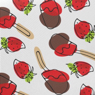 Strawberry Chocolate Popsicles Midweight Cotton Poplin