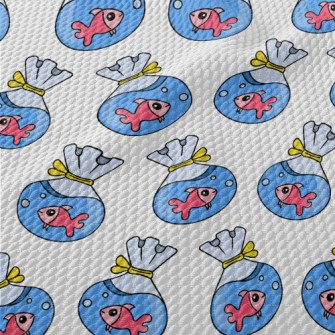 Cute Goldfish In Bag Birdseye Piqué