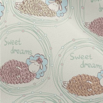 Hand Drawn Sleeping Lamb Chiffon