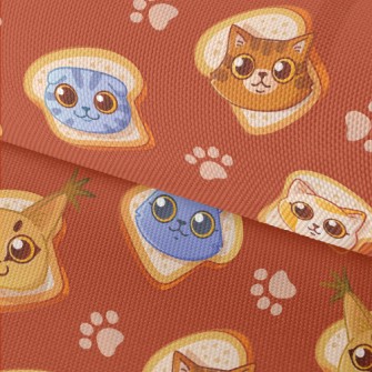 Cat Face With Toast Waterproof Oxford
