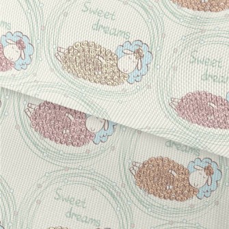 Hand Drawn Sleeping Lamb Waterproof Oxford