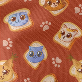 Cat Face With Toast Waterproof Canvas