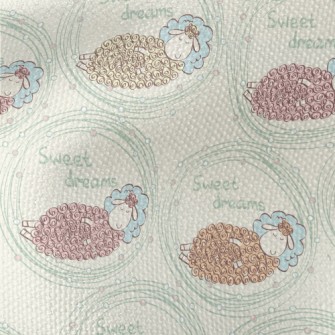 Hand Drawn Sleeping Lamb Waterproof Canvas