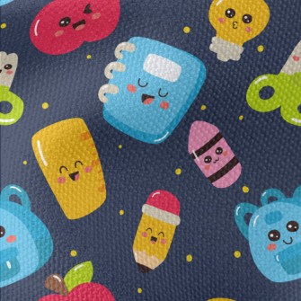 Cartoon School Items Waterproof Canvas