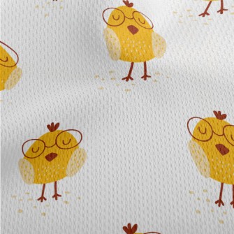 Yellow Glasses Chick Athletic Mesh Flat Back