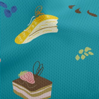 Exquisite Afternoon Tea Cake Athletic Mesh Flat Back