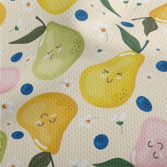 Funny Expression Pear Athletic Mesh Flat Back