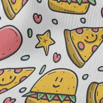 Cartoon Pizza And Hamburger Terry