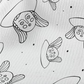 Hand Drawn Cartoon Girl Face Terry