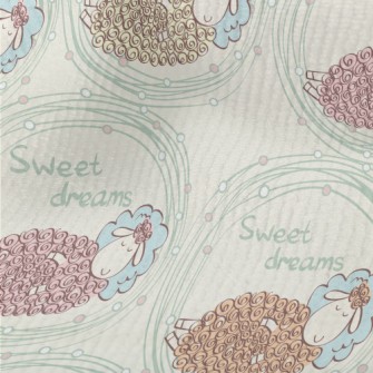 Hand Drawn Sleeping Lamb Terry