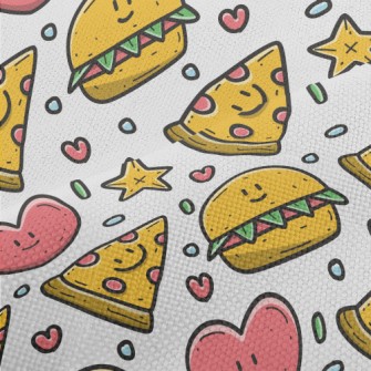 Cartoon Pizza And Hamburger Performance Linen