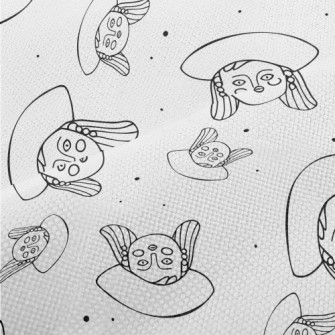 Hand Drawn Cartoon Girl Face Performance Linen