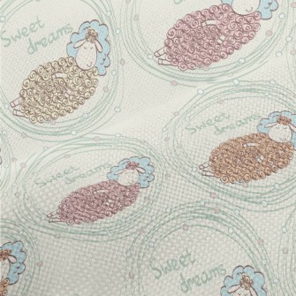 Hand Drawn Sleeping Lamb Performance Linen