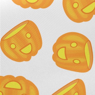 Cute Smiling Pumpkin Lantern Twill