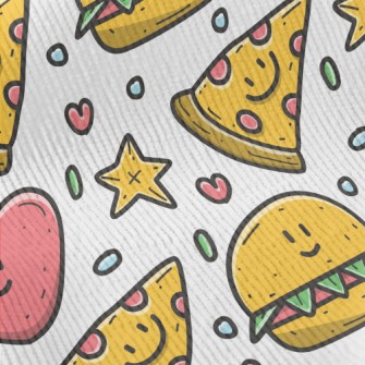 Cartoon Pizza And Hamburger Standard Corduroy