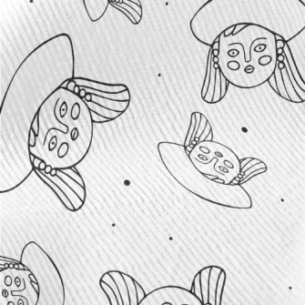 Hand Drawn Cartoon Girl Face Standard Corduroy