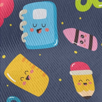 Cartoon School Items Standard Corduroy
