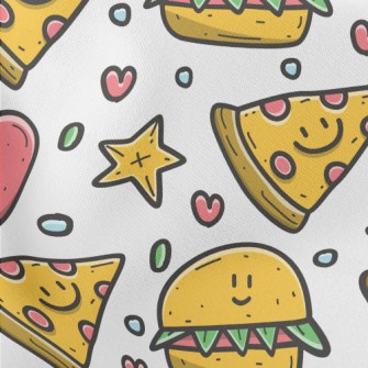 Cartoon Pizza And Hamburger Stretch Ponte