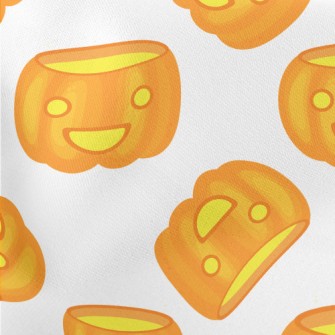 Cute Smiling Pumpkin Lantern Stretch Ponte