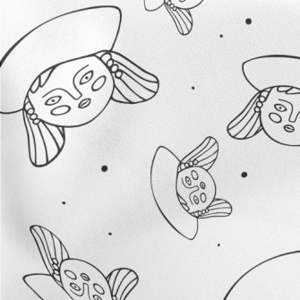 Hand Drawn Cartoon Girl Face Stretch Ponte