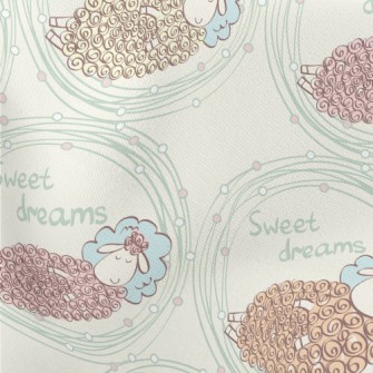 Hand Drawn Sleeping Lamb Stretch Ponte