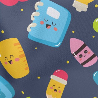 Cartoon School Items Stretch Ponte