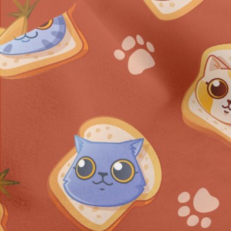 Cat Face With Toast Micro Fleece