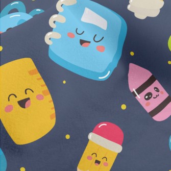 Cartoon School Items Micro Fleece