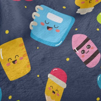 Cartoon School Items Minky
