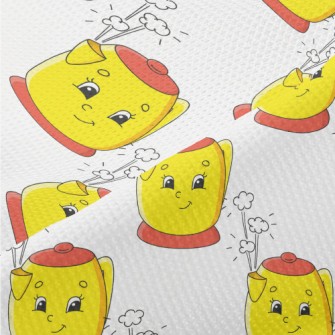 Cartoon Smiley Kettle Piqué