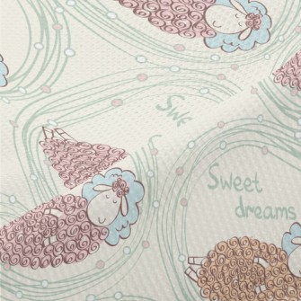 Hand Drawn Sleeping Lamb Piqué