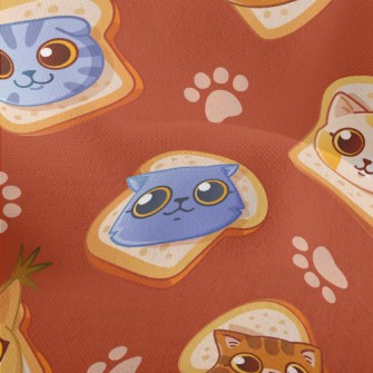 Cat Face With Toast Lightweight Performance Linen