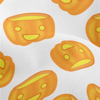 Cute Smiling Pumpkin Lantern Lightweight Performance Linen
