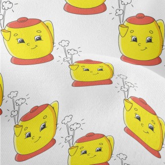 Cartoon Smiley Kettle Lightweight Performance Linen